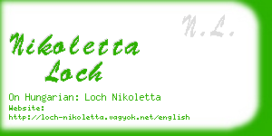 nikoletta loch business card
